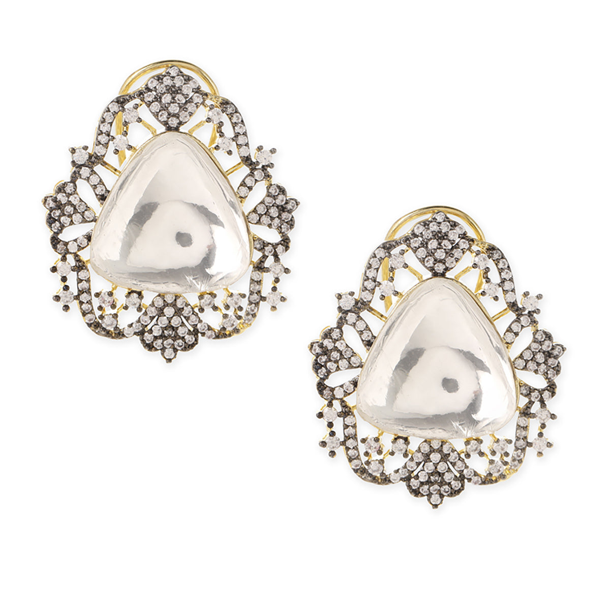 Gold-Toned Contemporary Studs Earrings