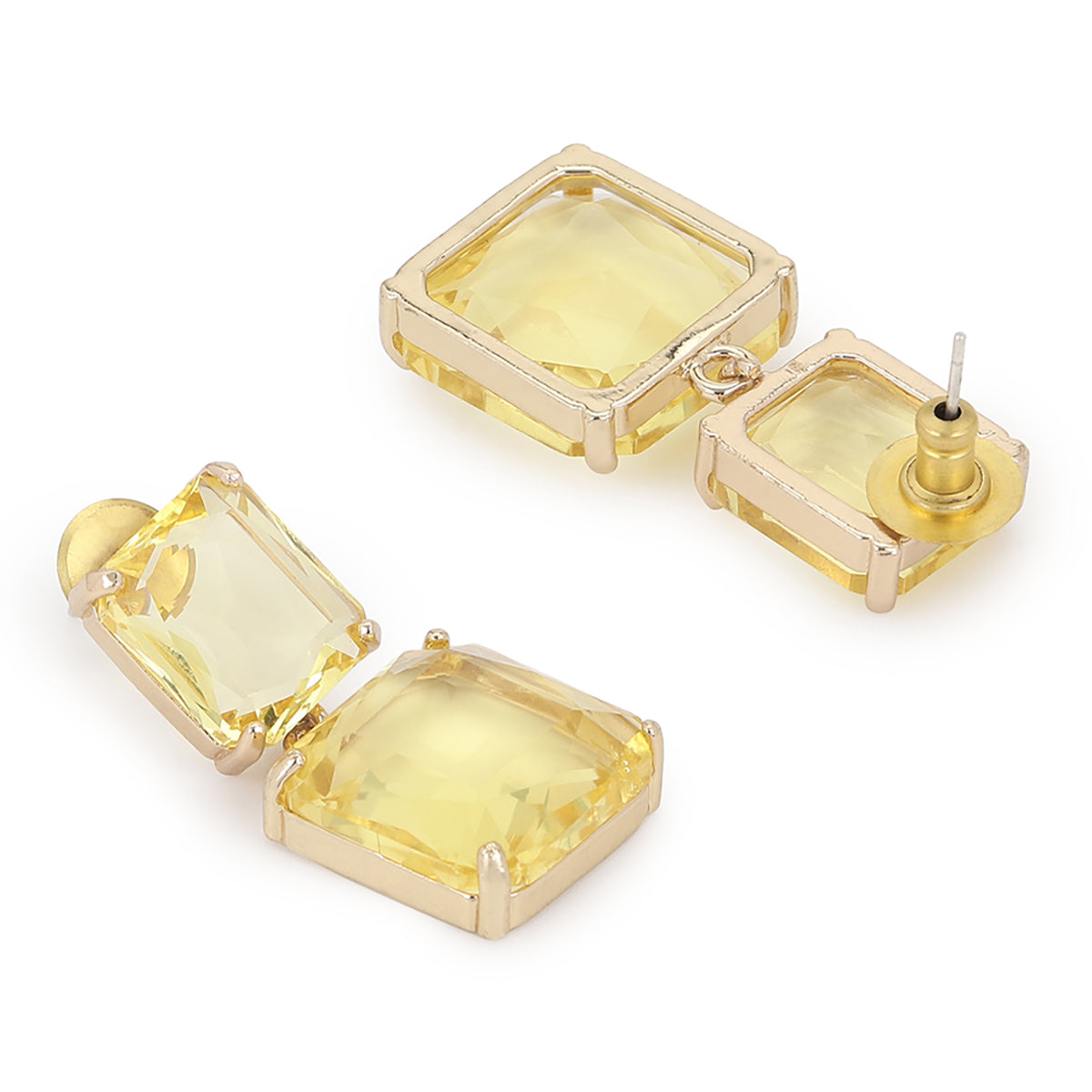 Yellow Contemporary Studs Earrings