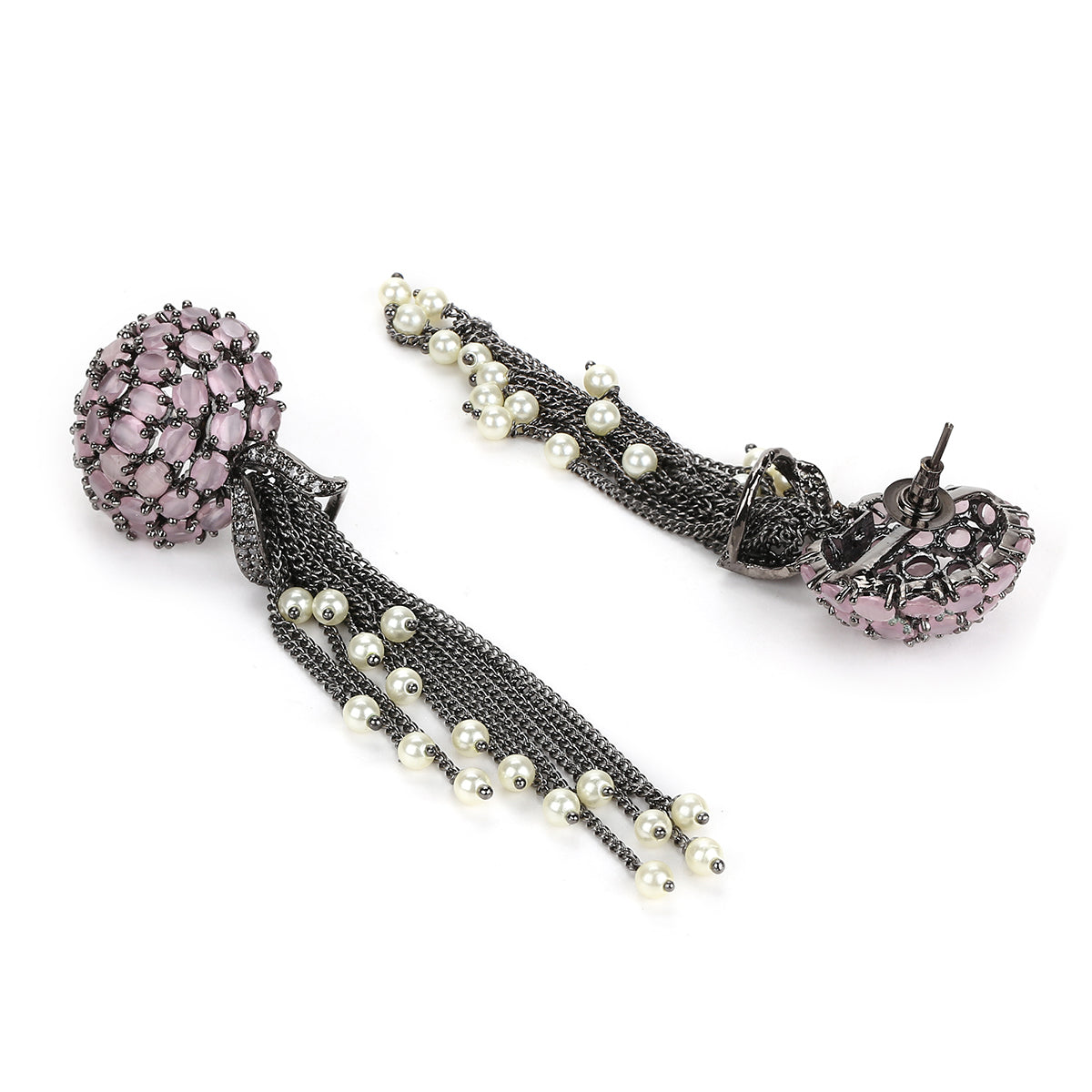 Purple Black Tone Handcrafted Earrings
