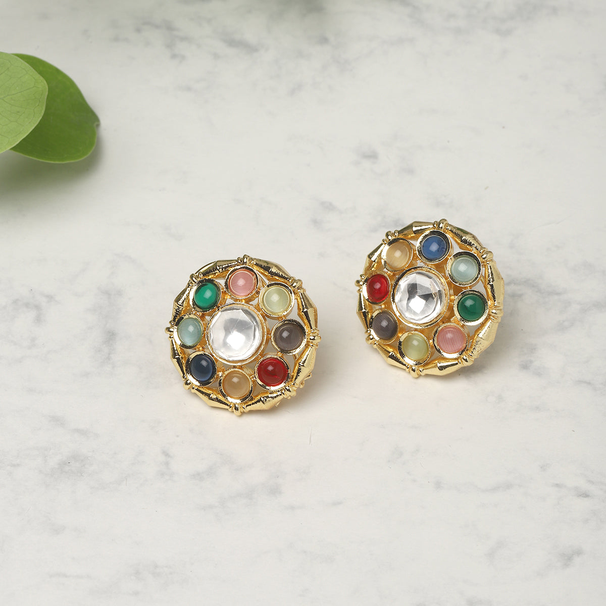 Multicolor Gold Tone Handcrafted Earrings