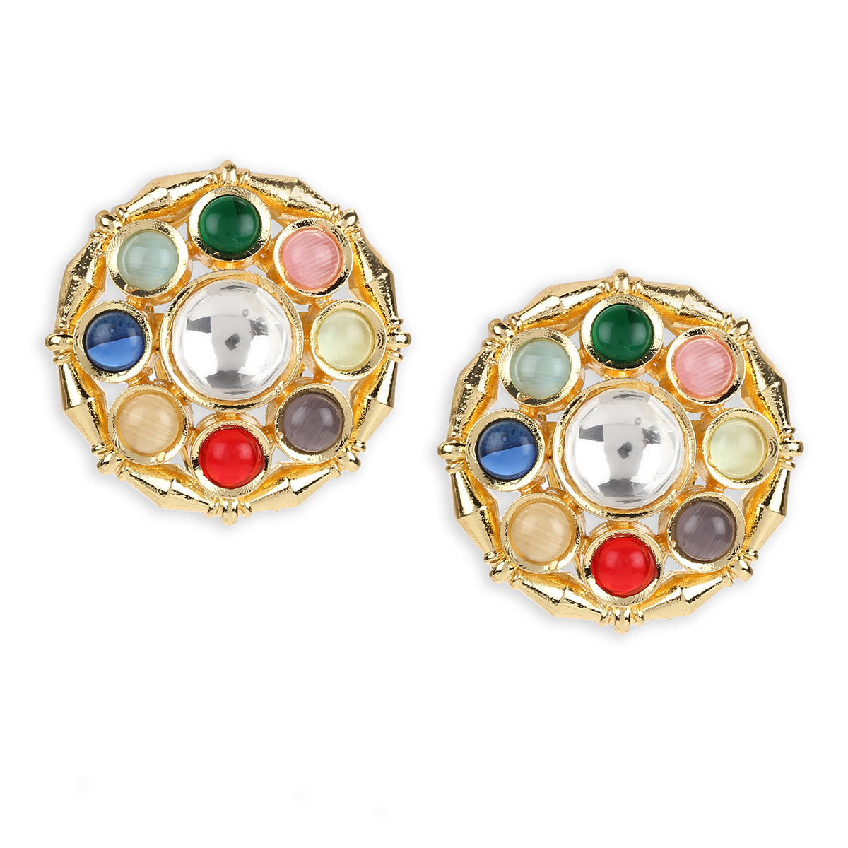 Multicolor Gold Tone Handcrafted Earrings