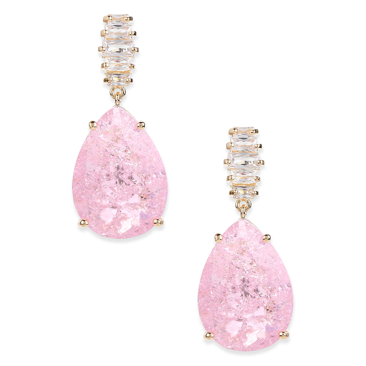 Pink Gold Tone Handcrafted Earrings