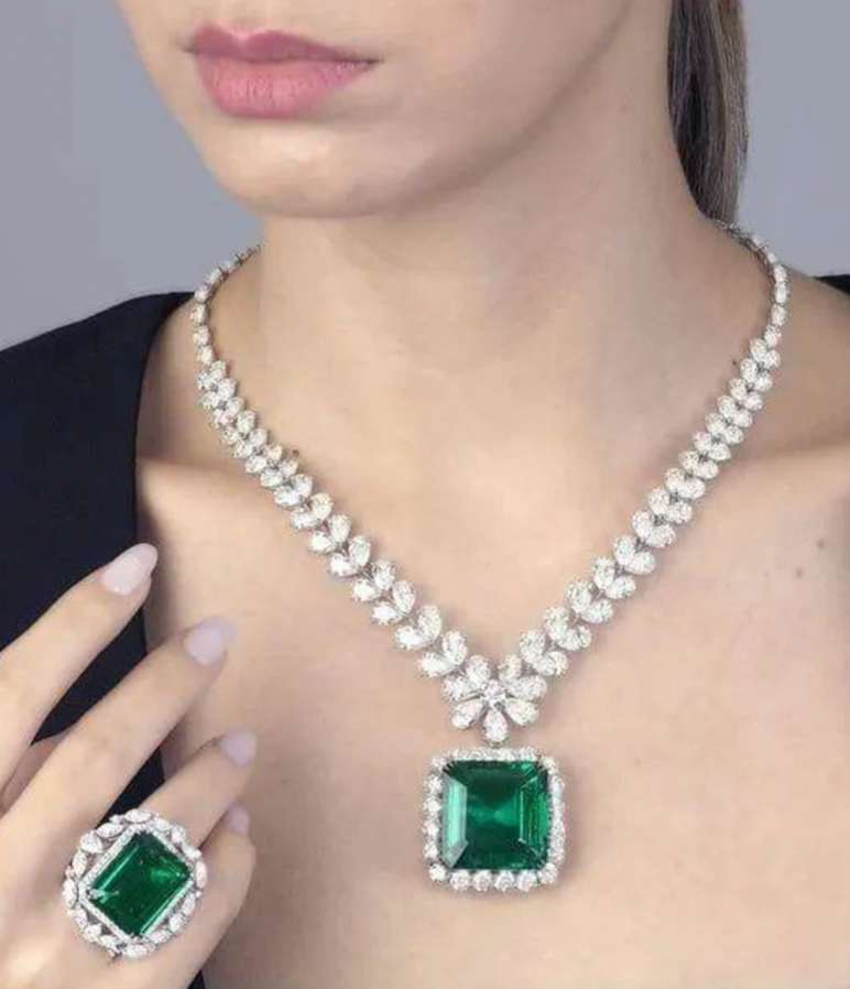 Cubic Zirconia Green Bollywood Jewelry