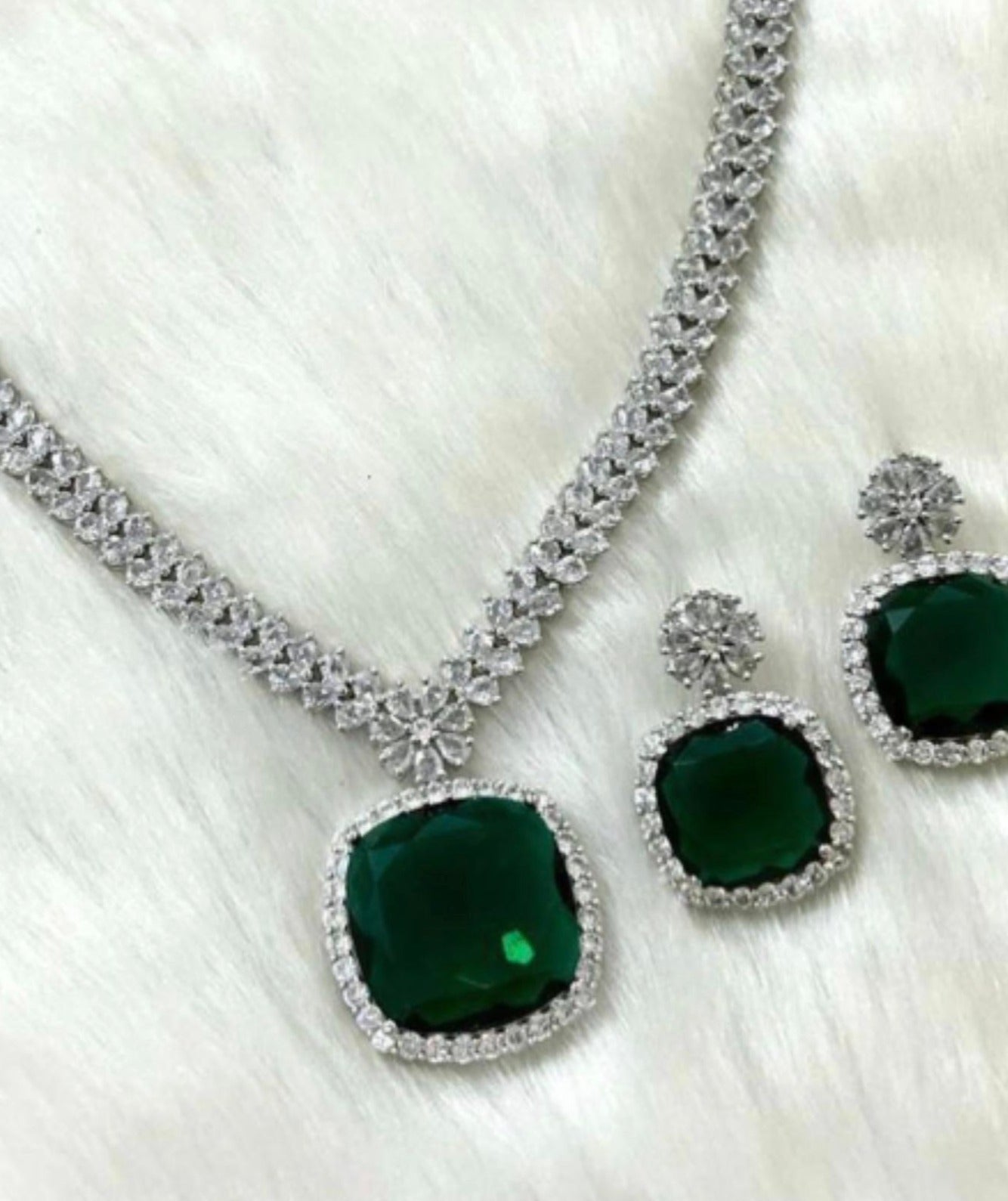 Cubic Zirconia Green Bollywood Jewelry