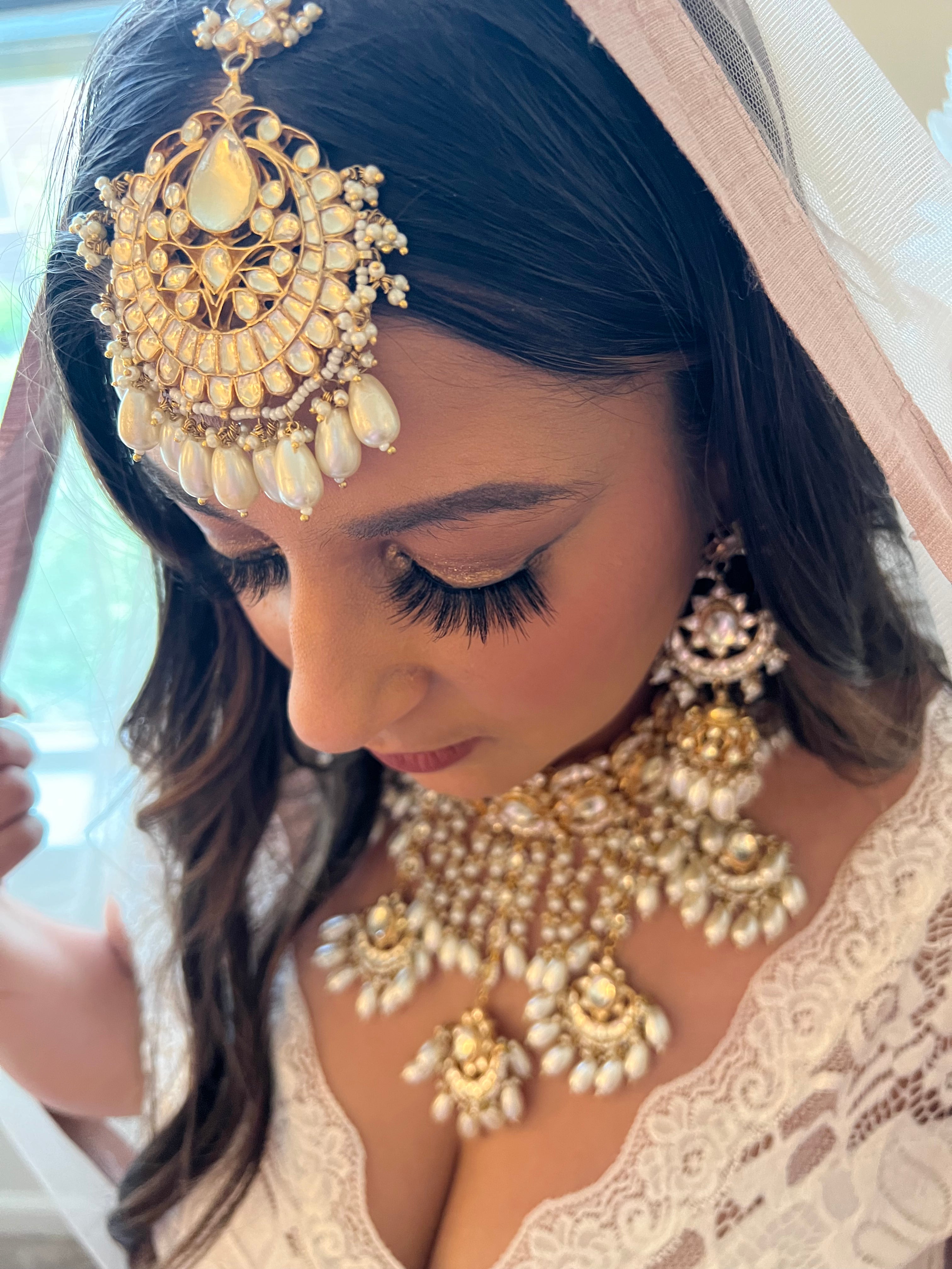 Pachi Kundan Gold Plated & Pearl Bridal Choker Necklace set