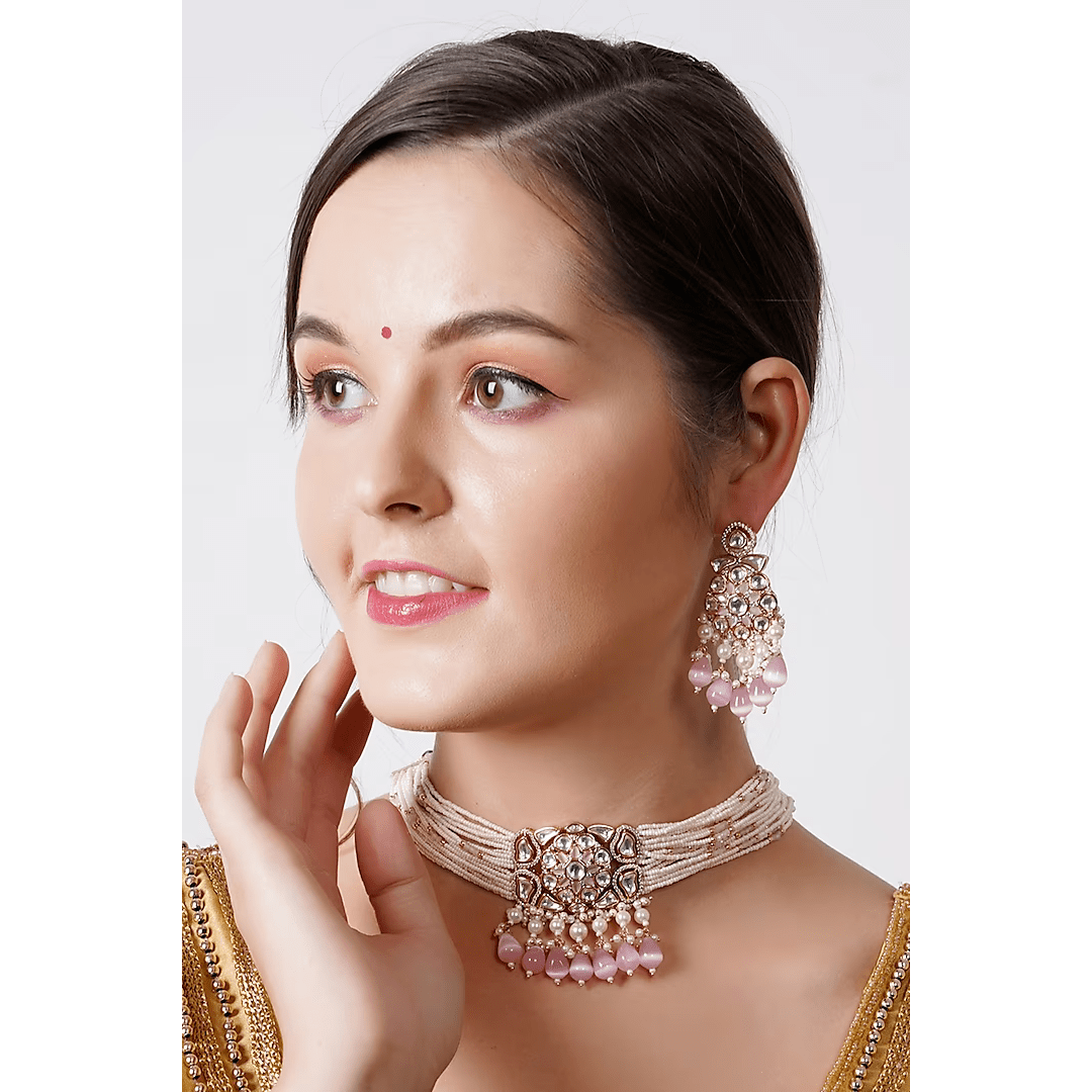 Gold plated Kundan necklace