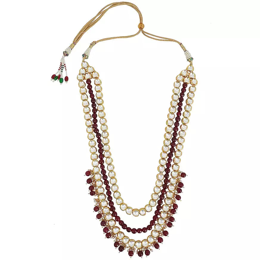 Gold Plated Emerald Ethnic Necklace Set