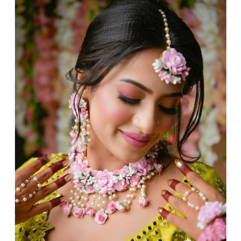 Jaanki Haldi Flower Set - Indian Bridal Jewelry