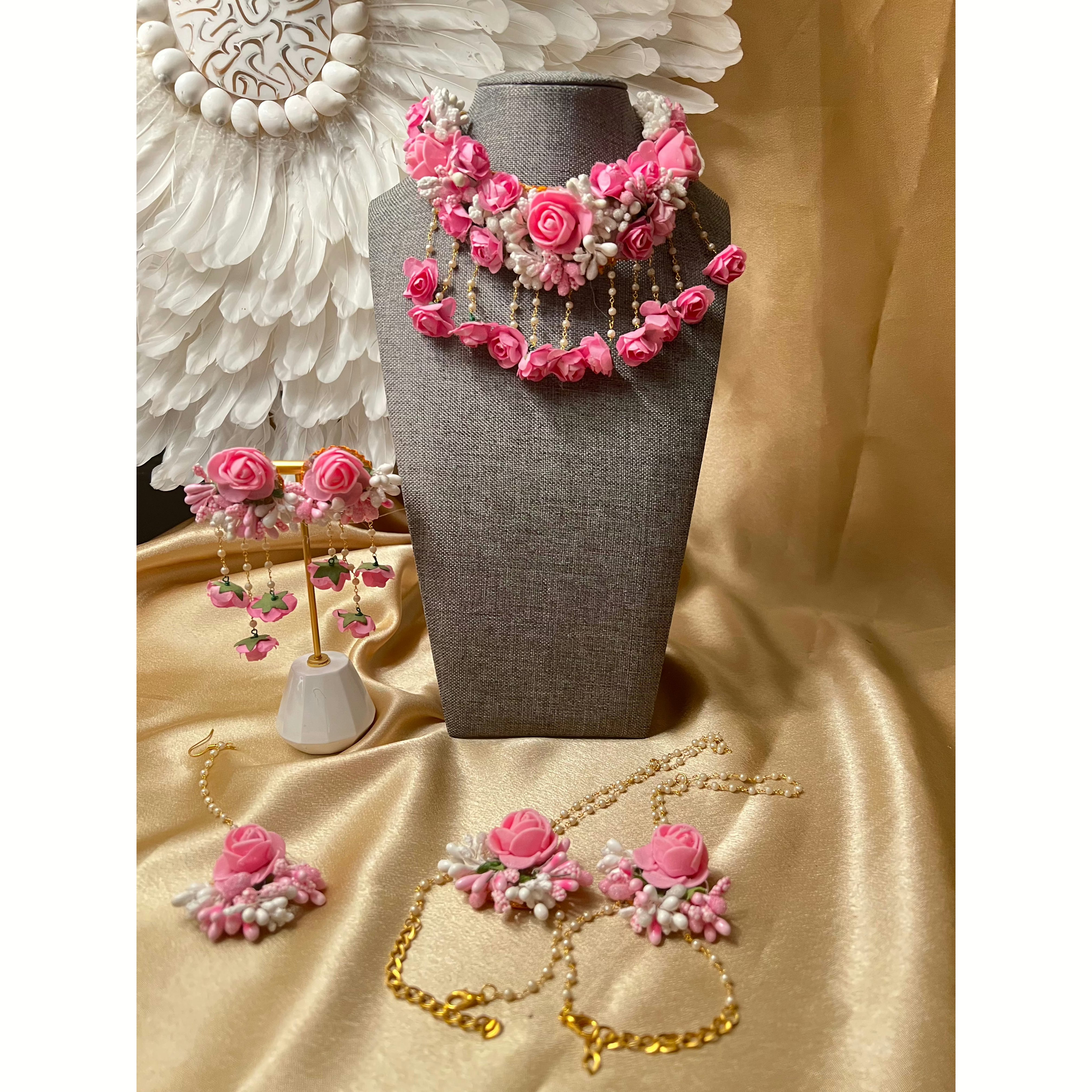 Jaanki Haldi Flower Set - Indian Bridal Jewelry