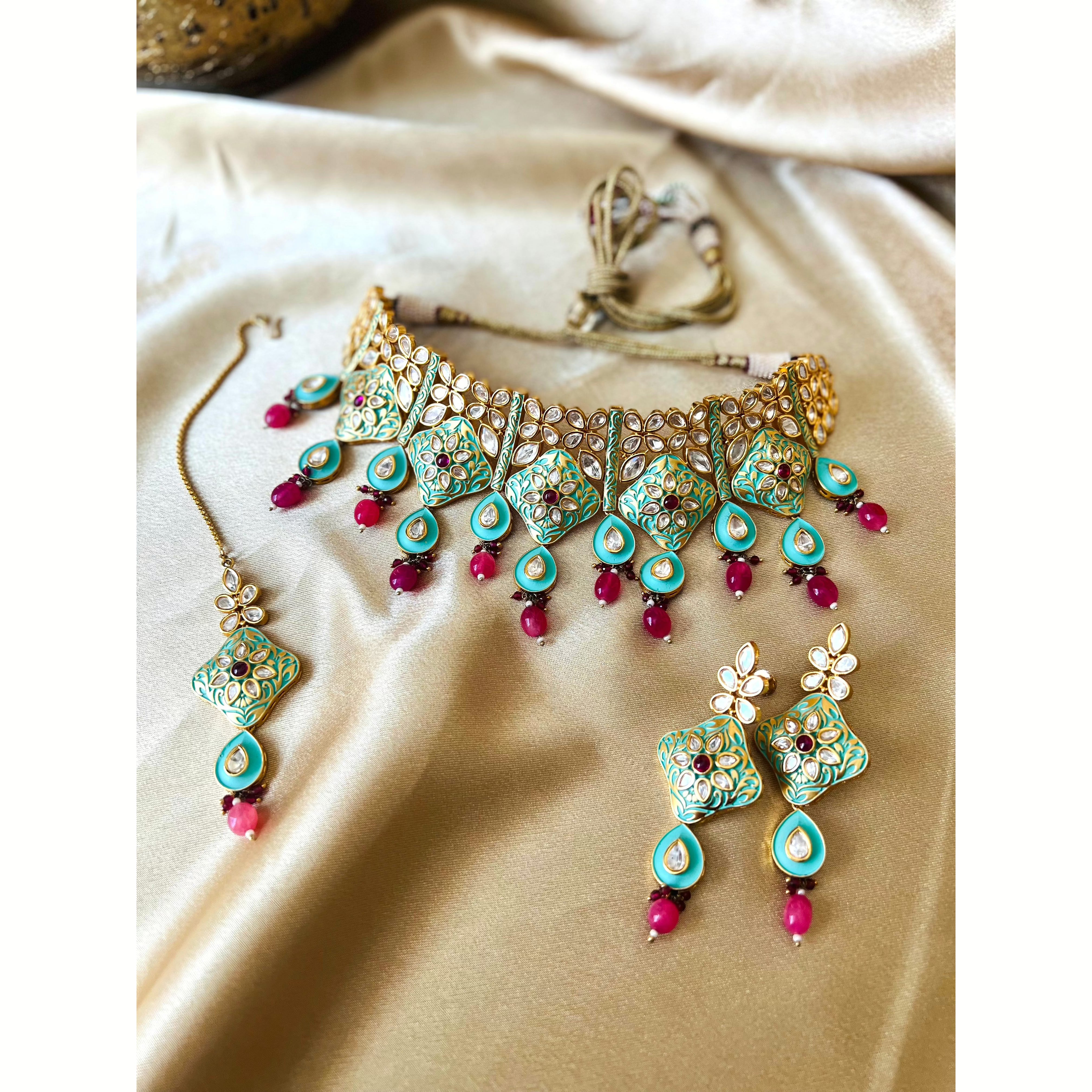 Monalisa Meenakari kundan jewelry