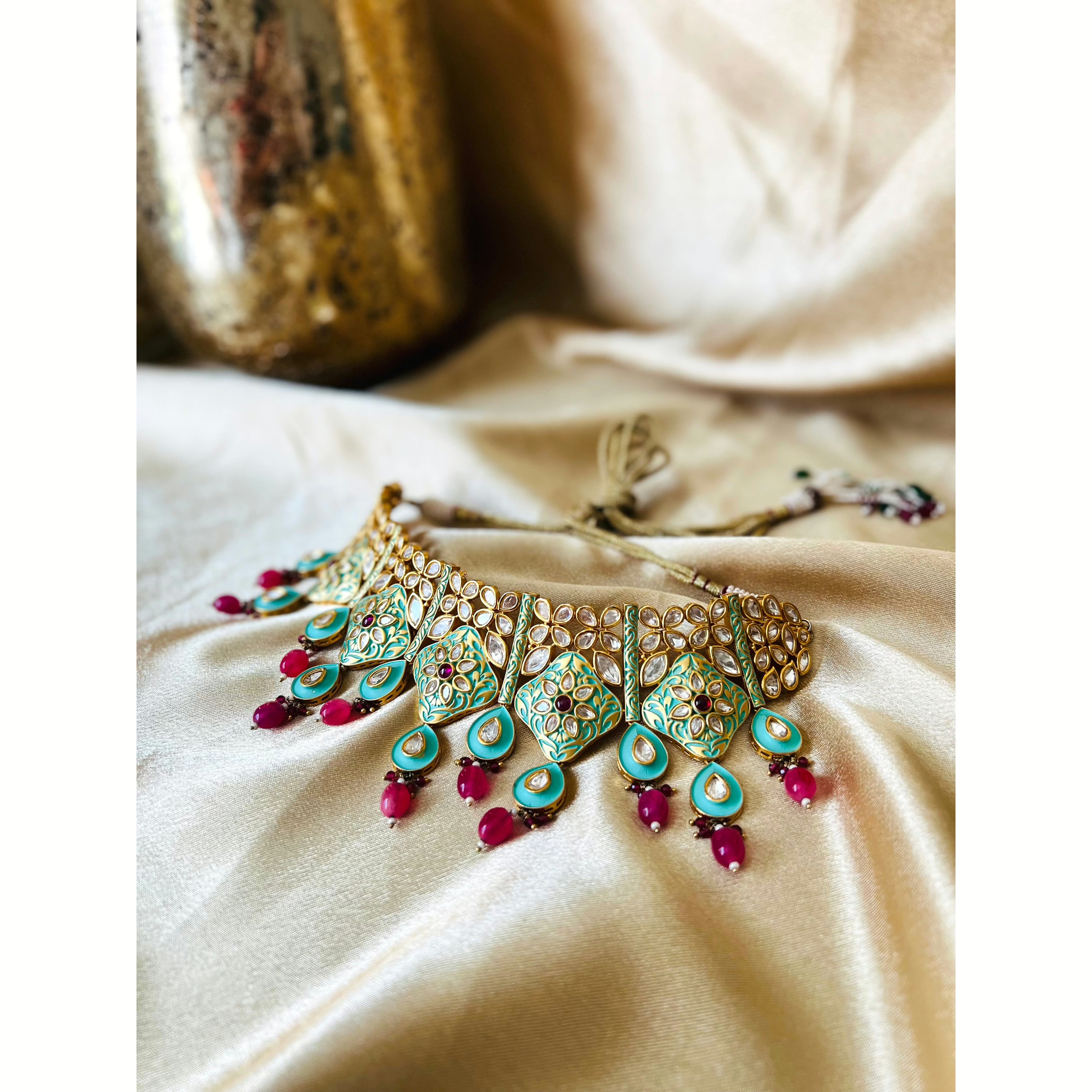 Monalisa Meenakari kundan jewelry